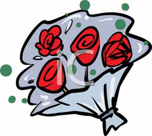 Of a red flowers. Bouquet clipart cartoon