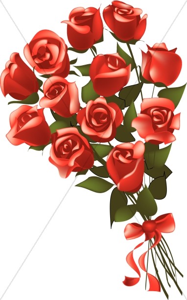 Gifts clipart flower. Gift bouquet of red