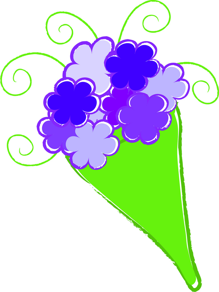 Flower clip art illustration. Bouquet clipart simple bouquet