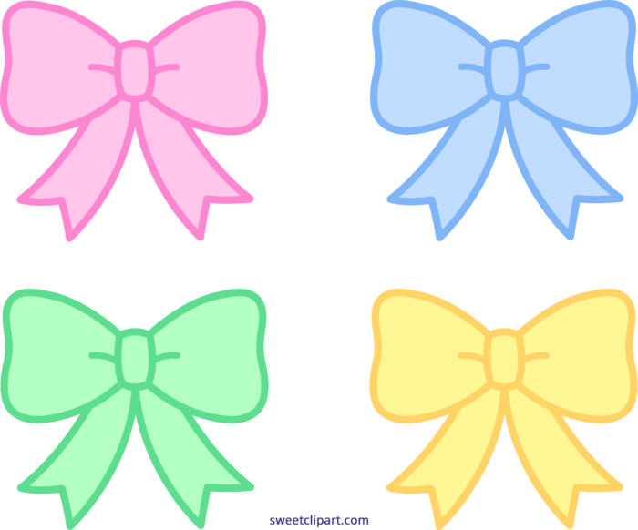 Bow clipart cute. Pastel bows ribbons felt