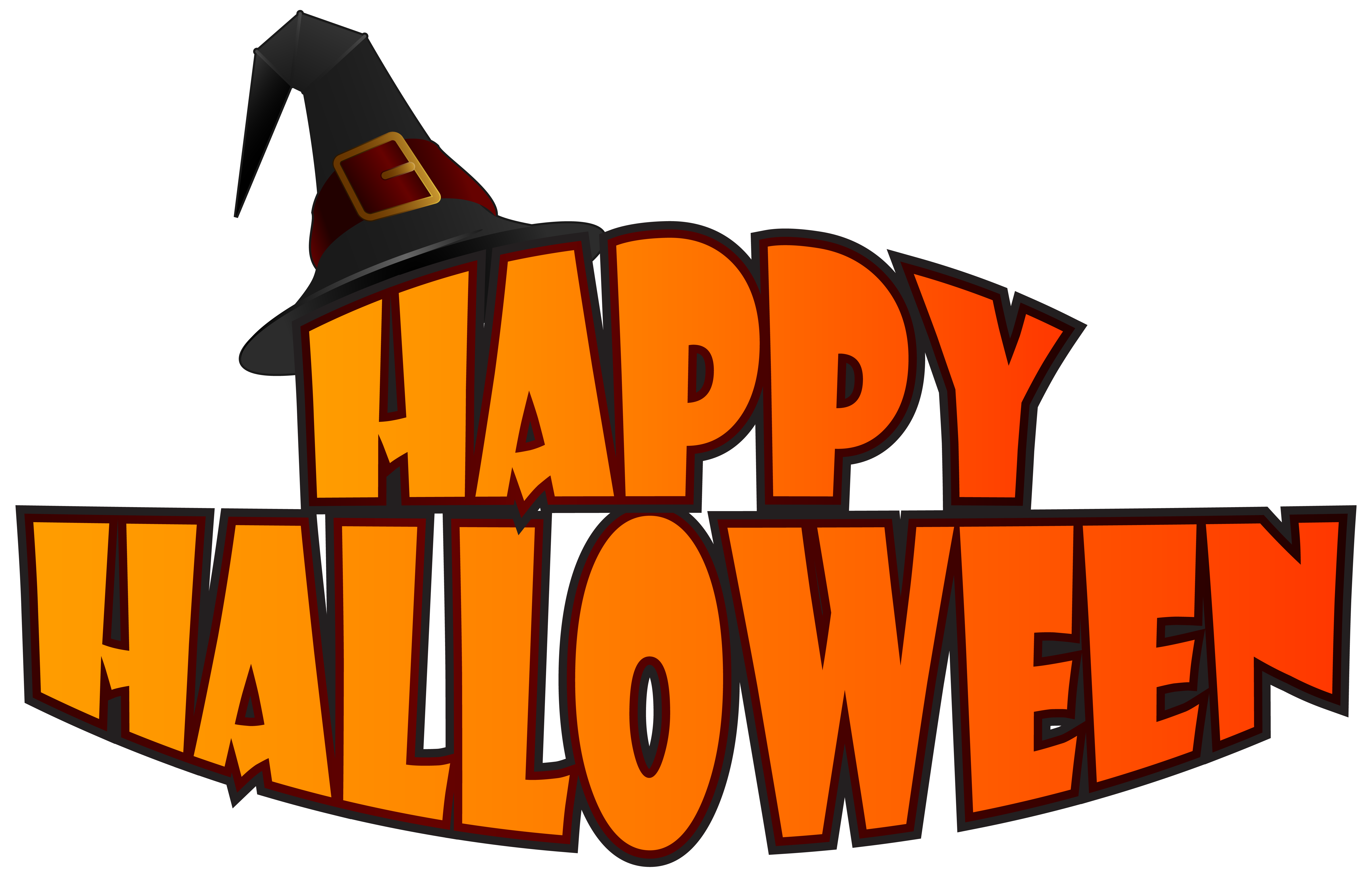 Halloween with witch hat. Exercising clipart happy