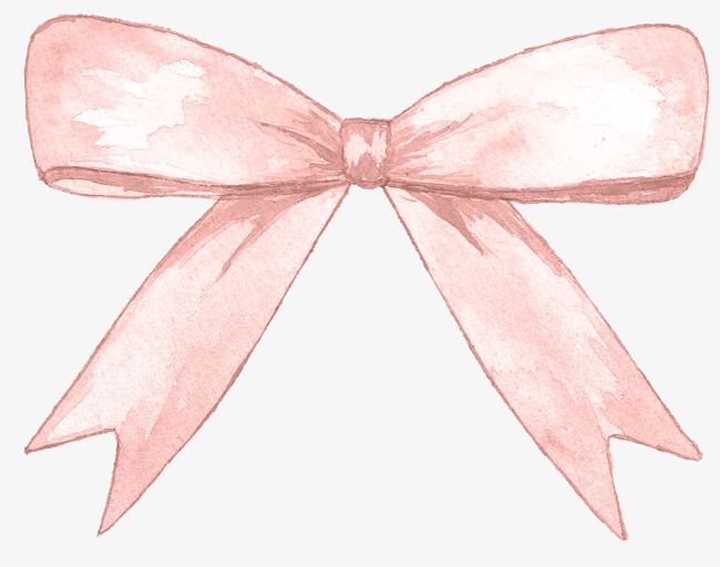 Bows clipart watercolor. Hand painted pink bow