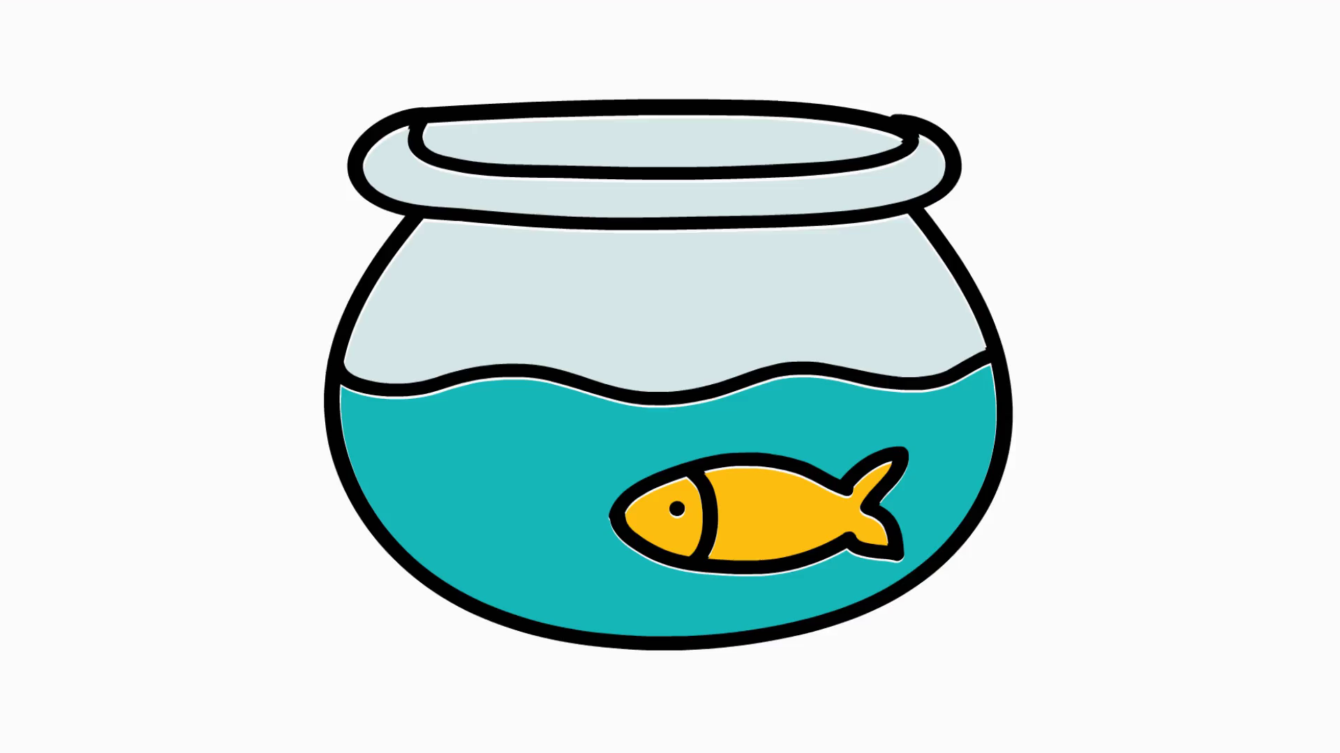 Bowl clipart animated. Fish hand drawn icon
