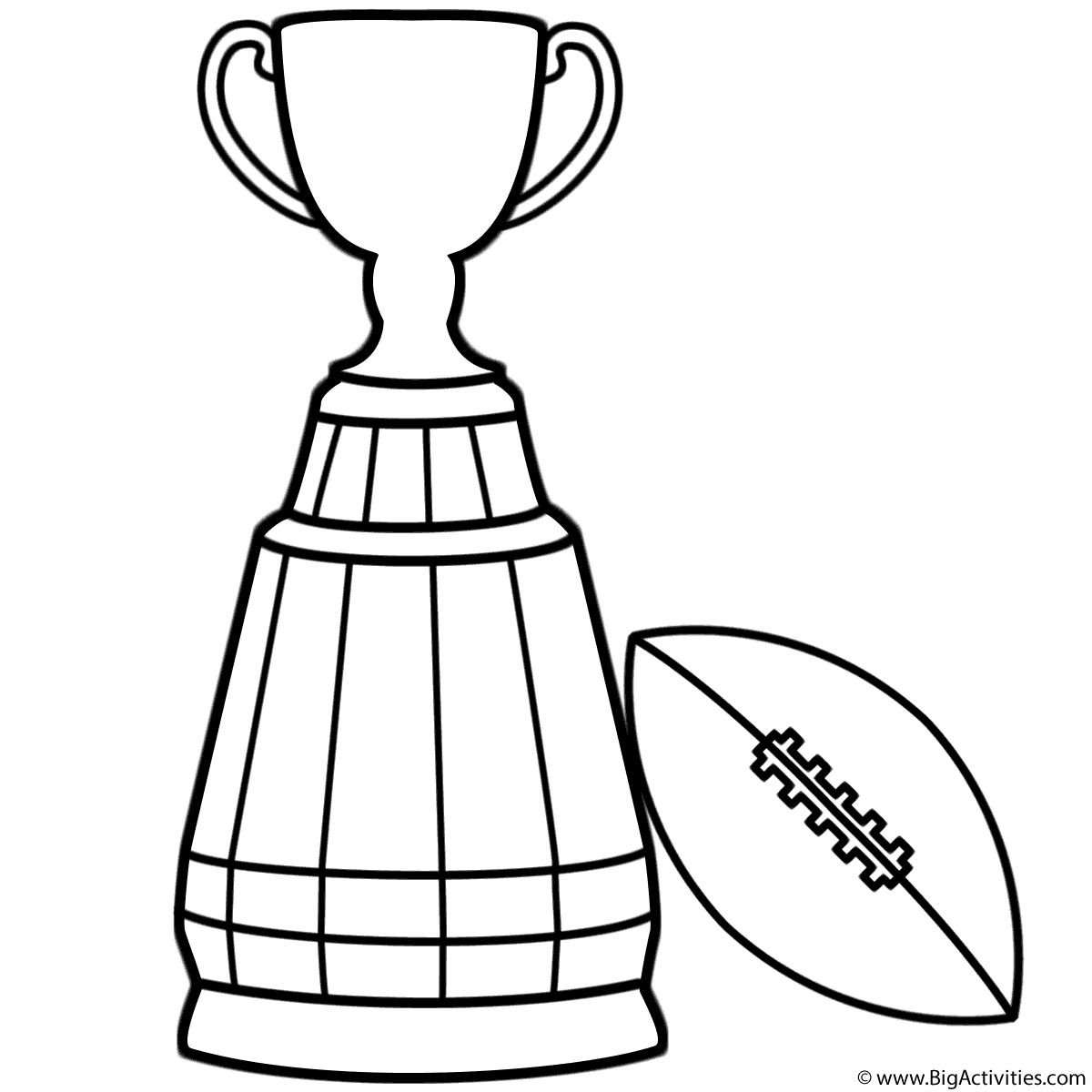 Bowl clipart coloring page. Super trophy with football