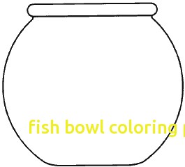 Fish with outline pencil. Bowl clipart coloring page