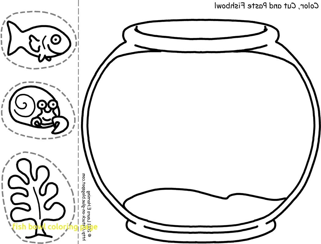 Fish with printable kids. Bowl clipart coloring page