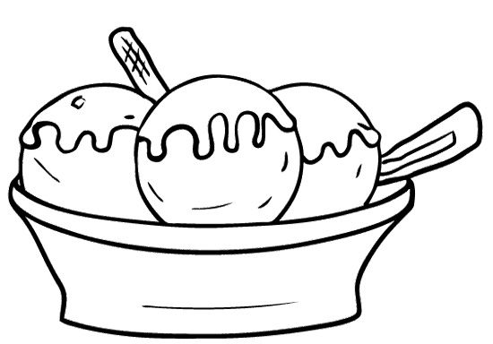 Bowl clipart coloring page. Ice cream kids pages