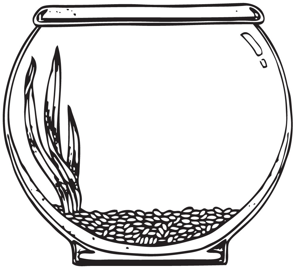 Fish free pages clip. Bowl clipart coloring page