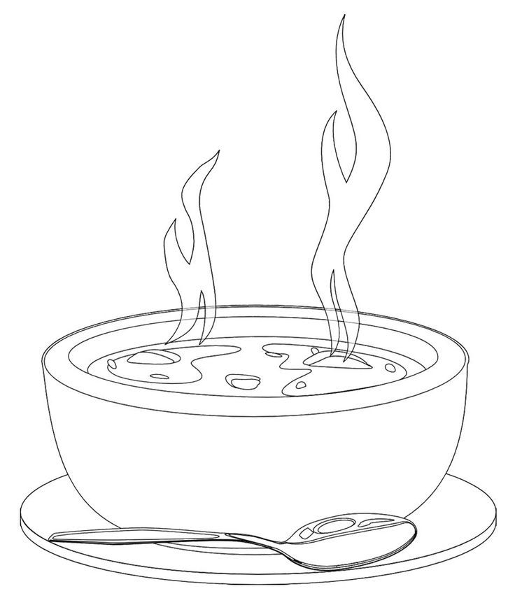 soup clipart sketch