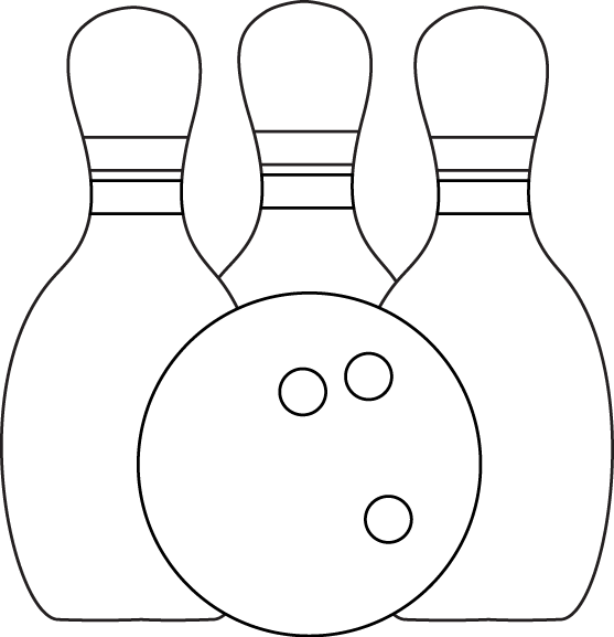 bowling clipart black and white