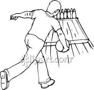 Man royalty free picture. Bowling clipart black and white