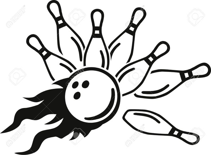  best images on. Bowling clipart black and white
