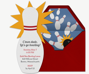 bowling clipart invitation