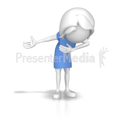 Woman taking a bow. Bows clipart animated