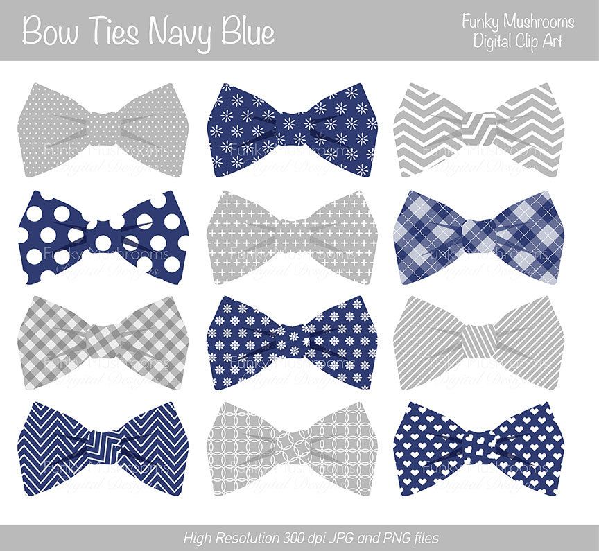 Digital bow ties grey. Bowtie clipart navy blue