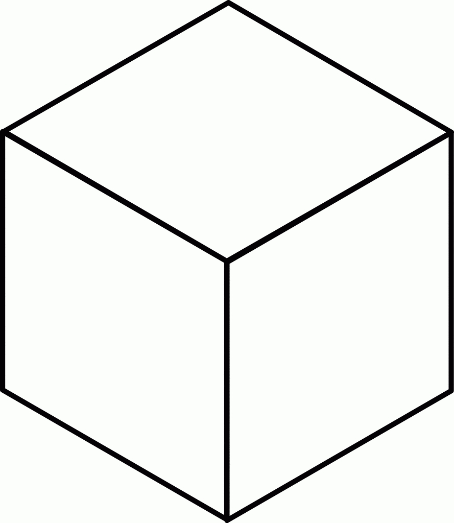 cube clipart black and white