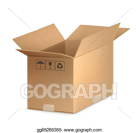 Box clipart carton box. Vector stock open illustration
