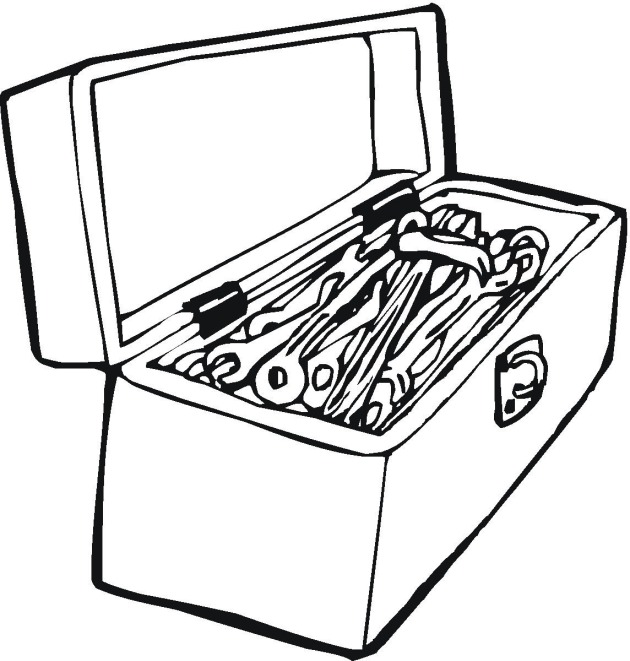 Box clipart line drawing. Tool coloring 