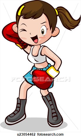  collection of women. Boxing clipart cute