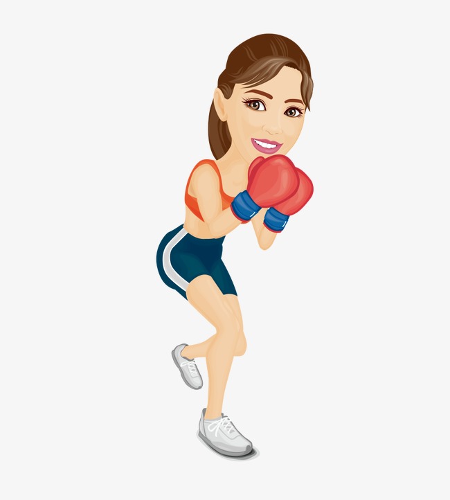 Boxing woman boxing