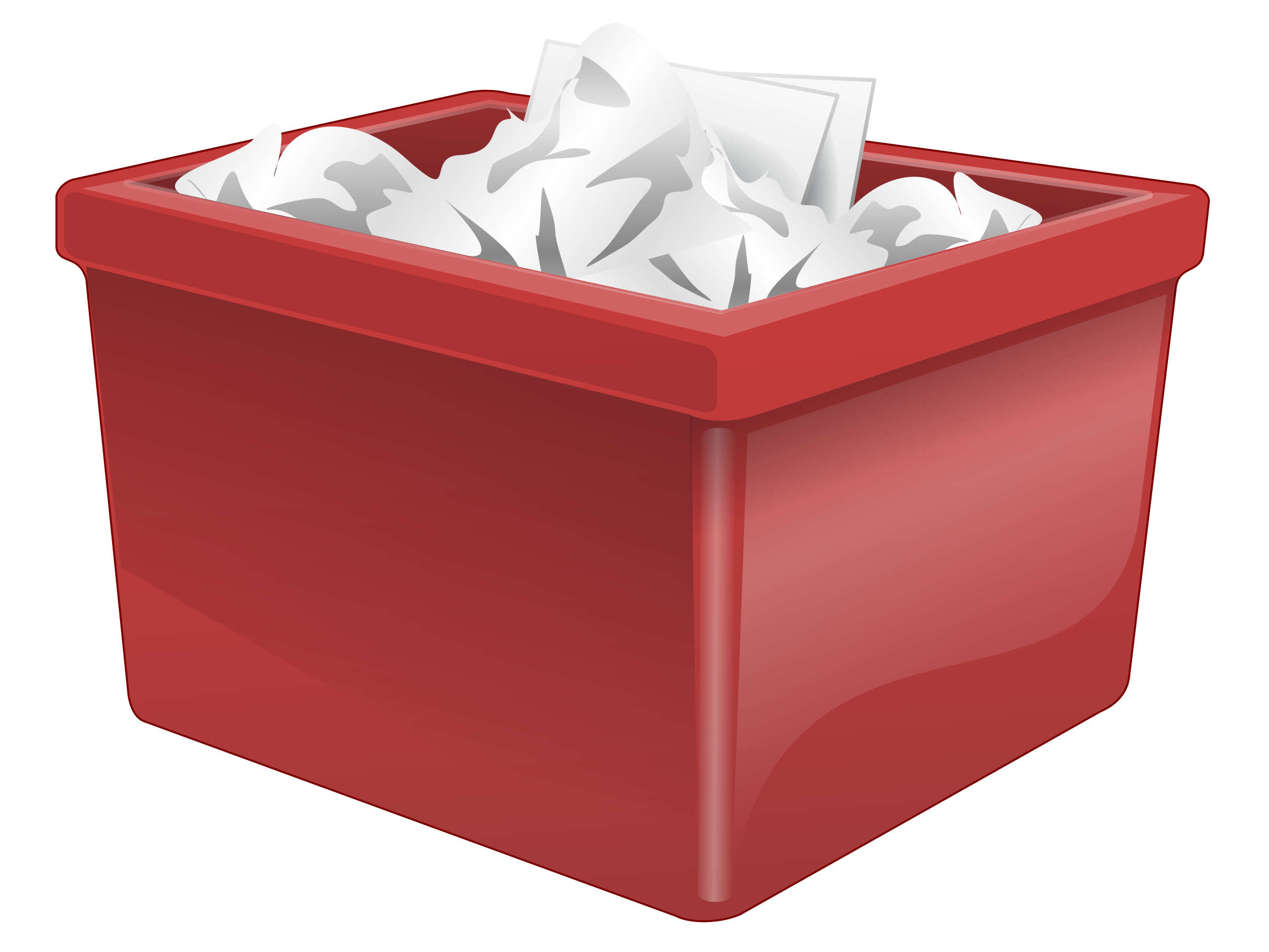 Red plastic box filled. Boxes clipart storage bin