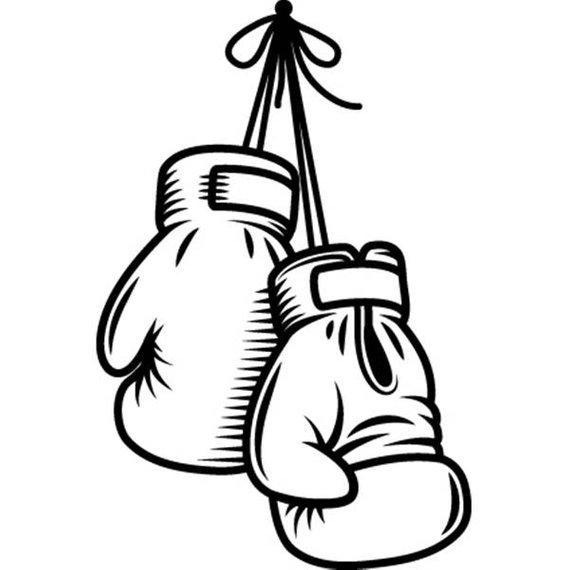boxing clipart black and white