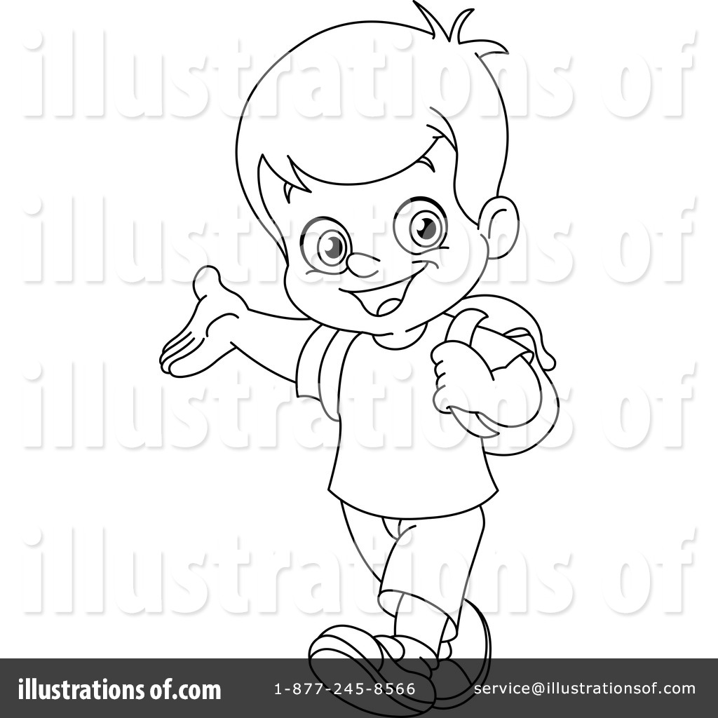 boys clipart black and white
