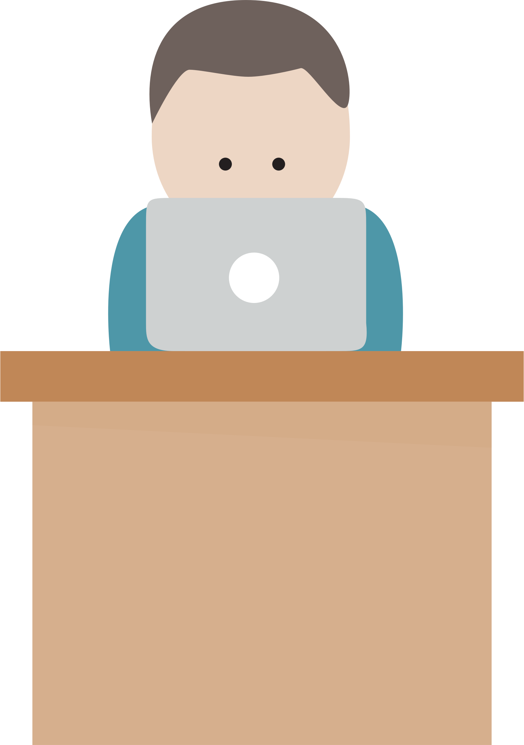 Boy with at desk. Child clipart computer