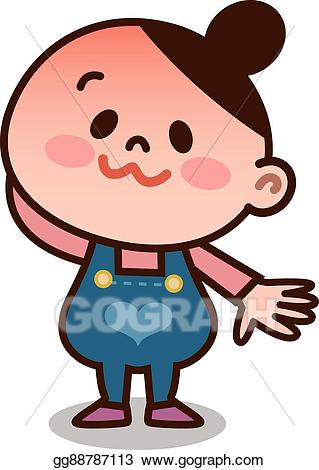 Eps illustration cute woman. Boy clipart embarrassed