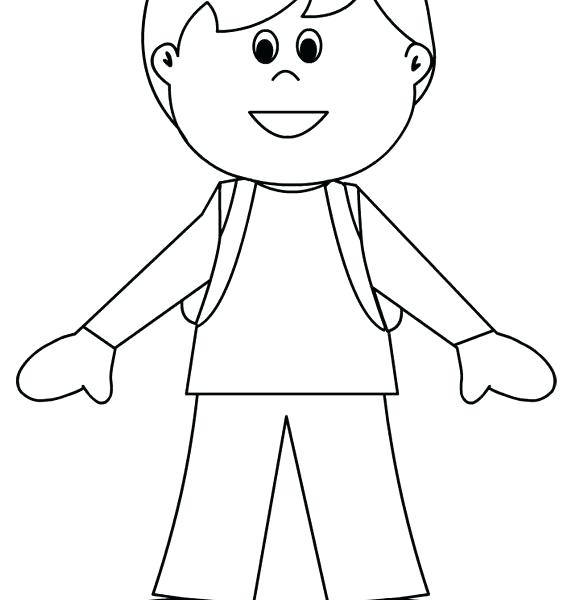 Cartoon Boy Outline
