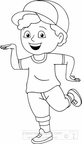 boys clipart black and white