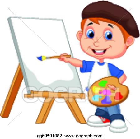 clipart boy painting