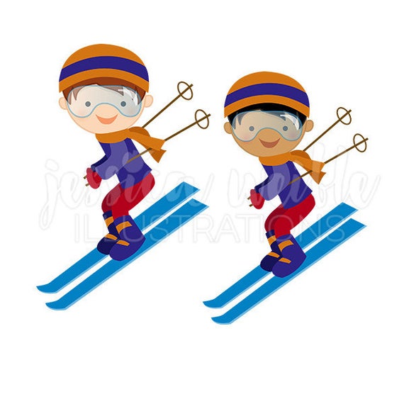 skiing clipart cute