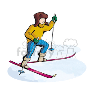 skis clipart boy