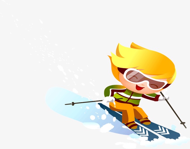 boys clipart skiing