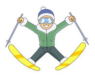 boy clipart skiing