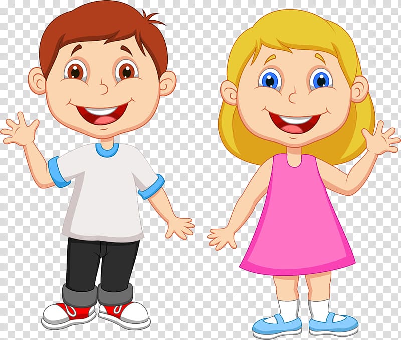 Girl and boy smiling. Clipart smile student