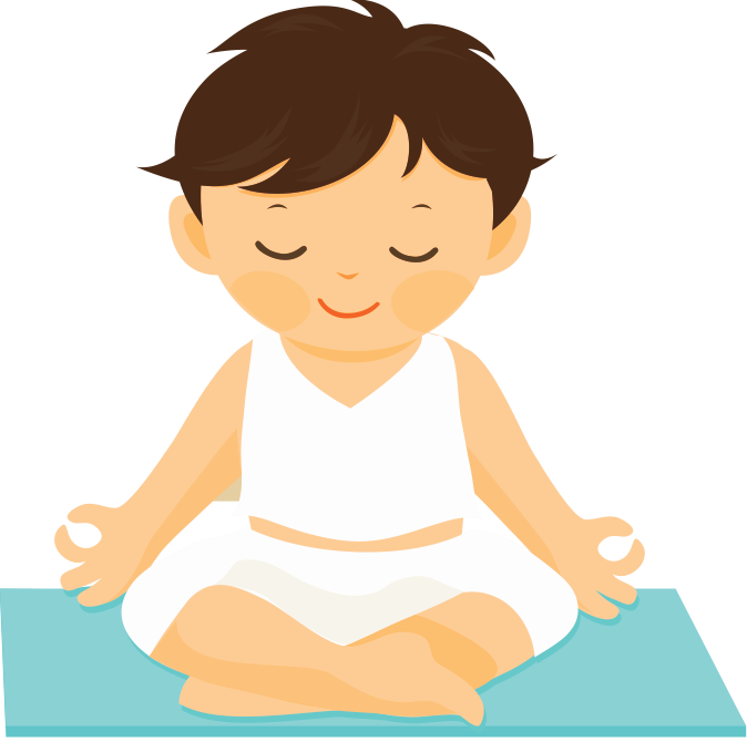 Yoga and kids peace. Meditation clipart peaceful