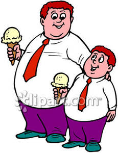 Boy and his eating. Fat clipart fat dad