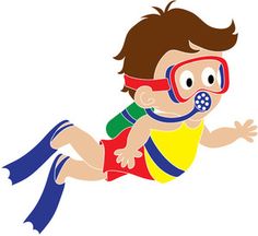 boys clipart diving