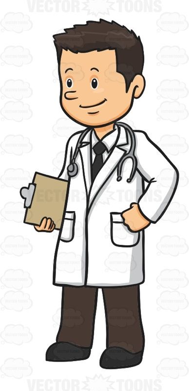 Clipboard clipart nurse chart. White male doctor standing