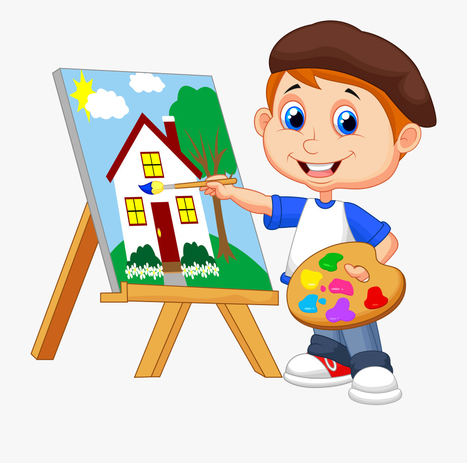 boys clipart painting