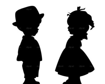 boys clipart silhouette