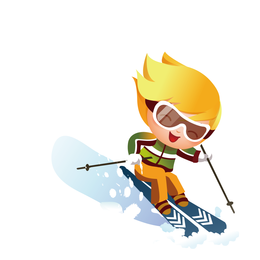 skiing clipart down hill
