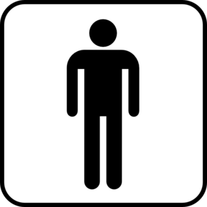 Male sign bathroom bw. Boys clipart symbol