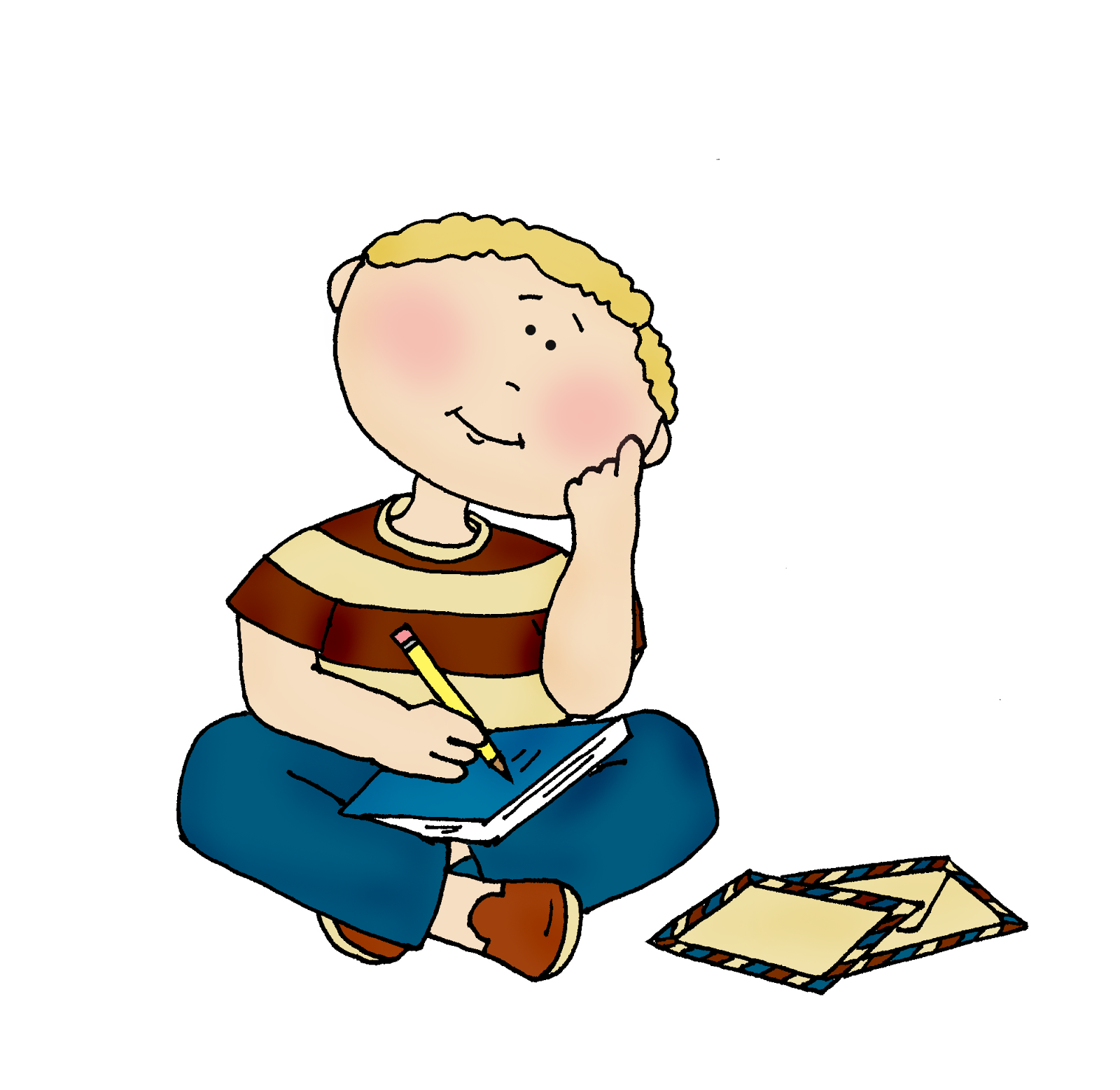 boys clipart thinking