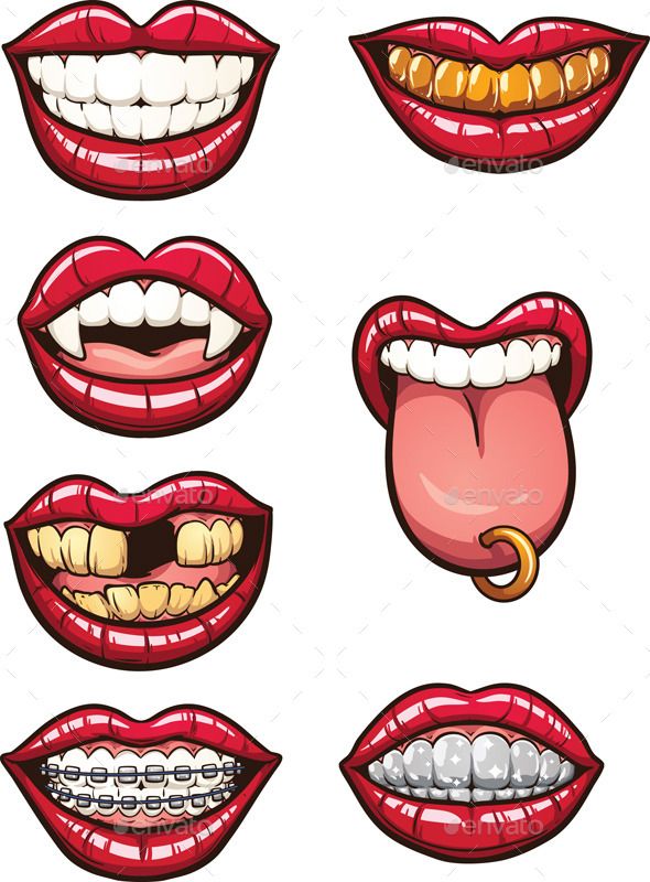 Mouths smile teeth toothless. Braces clipart cartoon mouth
