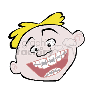 Boy with royalty free. Braces clipart clip art