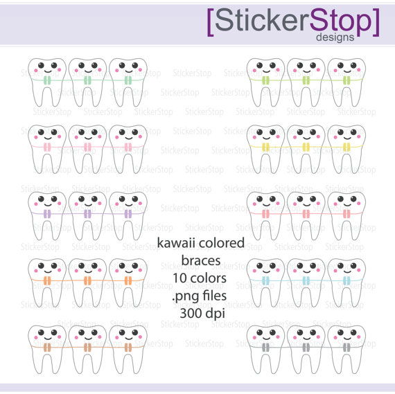 braces clipart kawaii