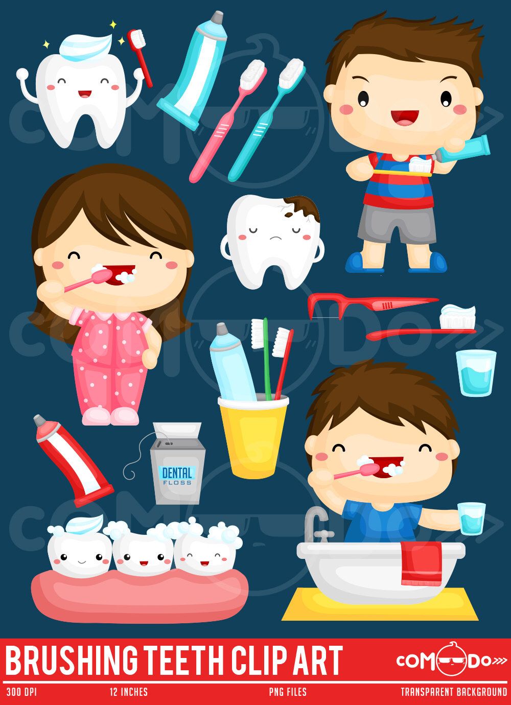 brush clipart cute